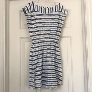 Blue and white striped dress size 10